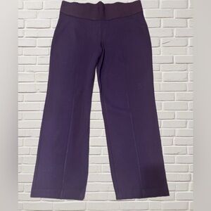 Nygard Slims XL Purple Ponte Pull-On Pants High Rise Ankle Stretch Wide Leg